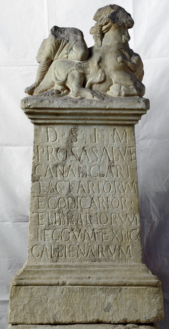 Mithras killing the bull on altar. Mithraeum III of Ptuj