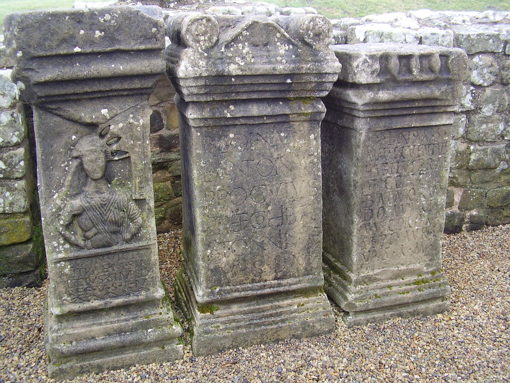 The three mithraic altars of Carrawburgh side by side