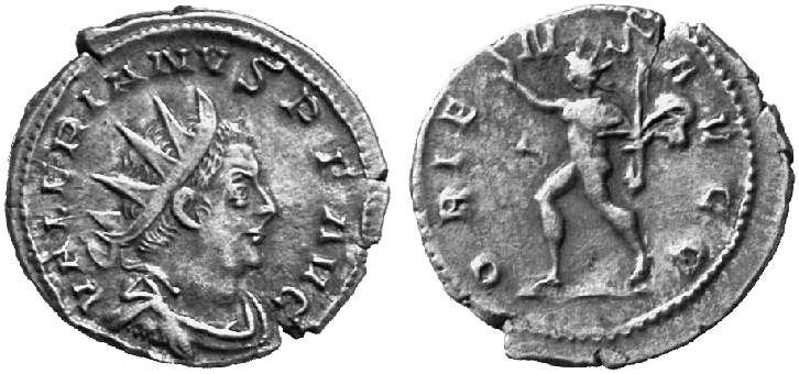 Valerian coin. Not the actual piece found in the Mitreo della Planta Pedis