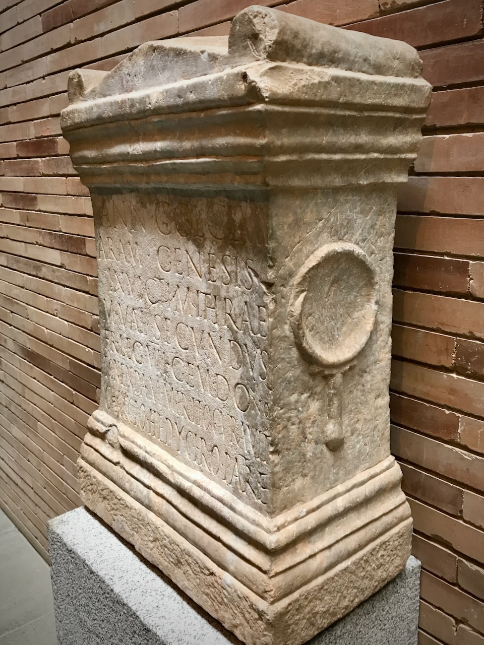 Right side of the altar by Marcus Valerius Secundus of Merida