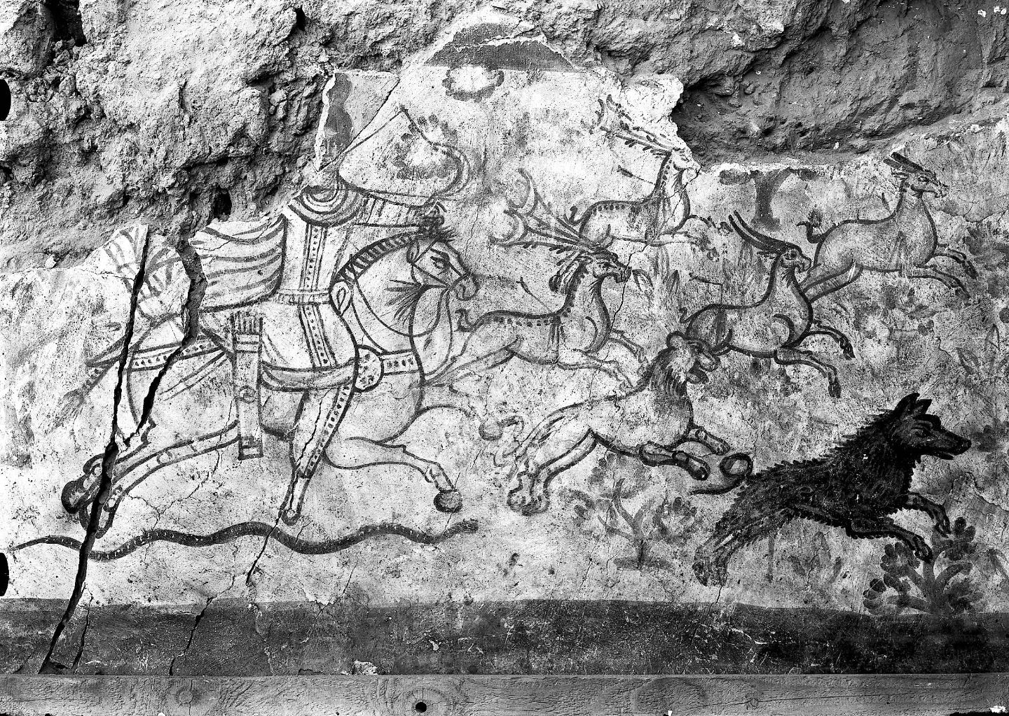Detail of fresco Mithras Hunting from Dura Europos