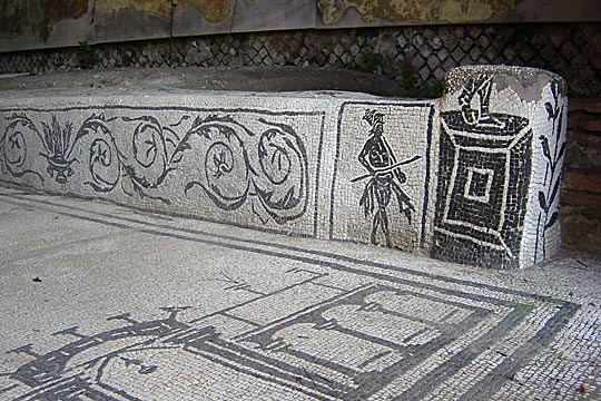 Bench south of the Mithraeum of the Seven Gates