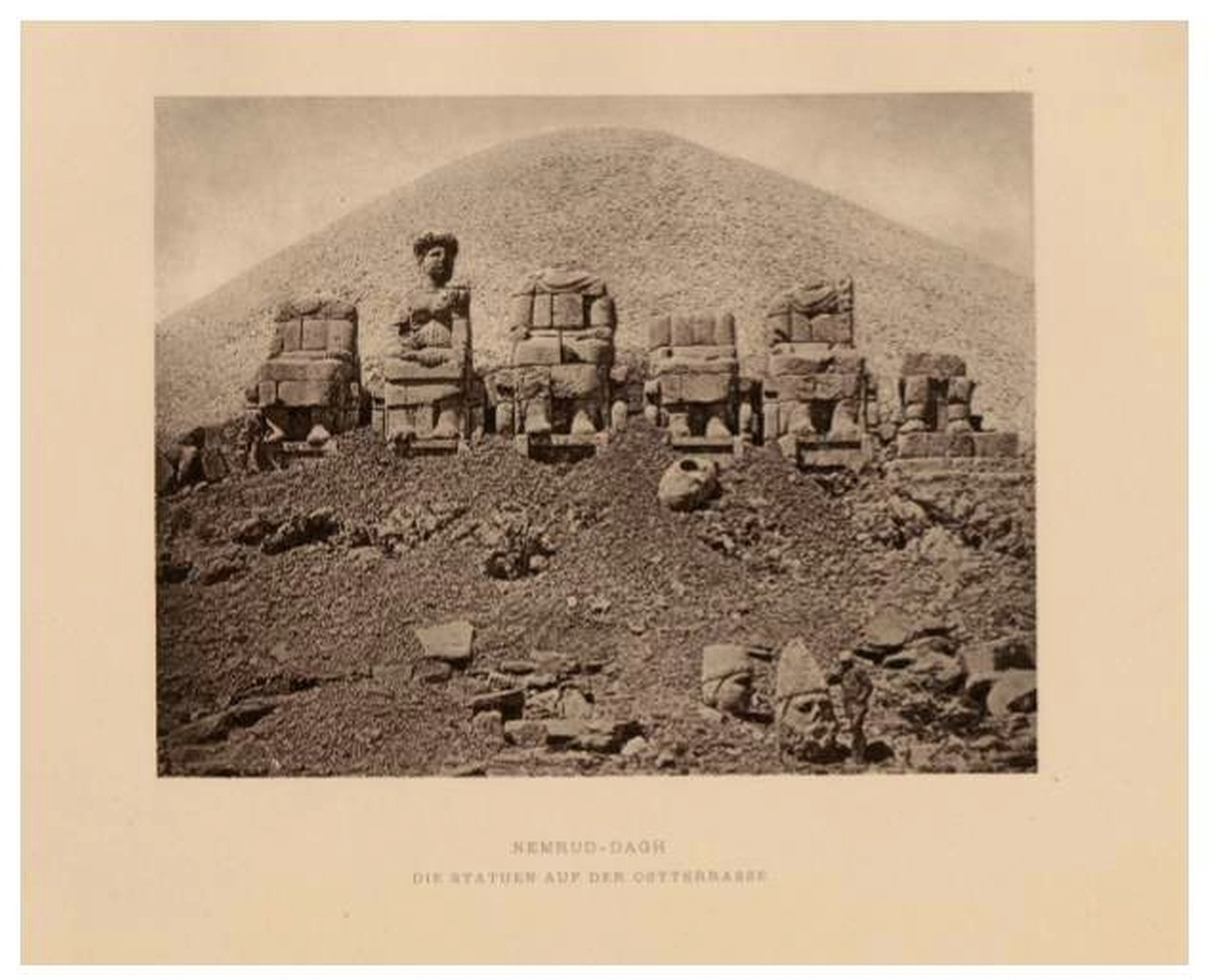 West Terrace on Mount Nemrut, the goddess of Commagene still has her head on the shoulders - from Humann, Carl i Puchstein, Otto