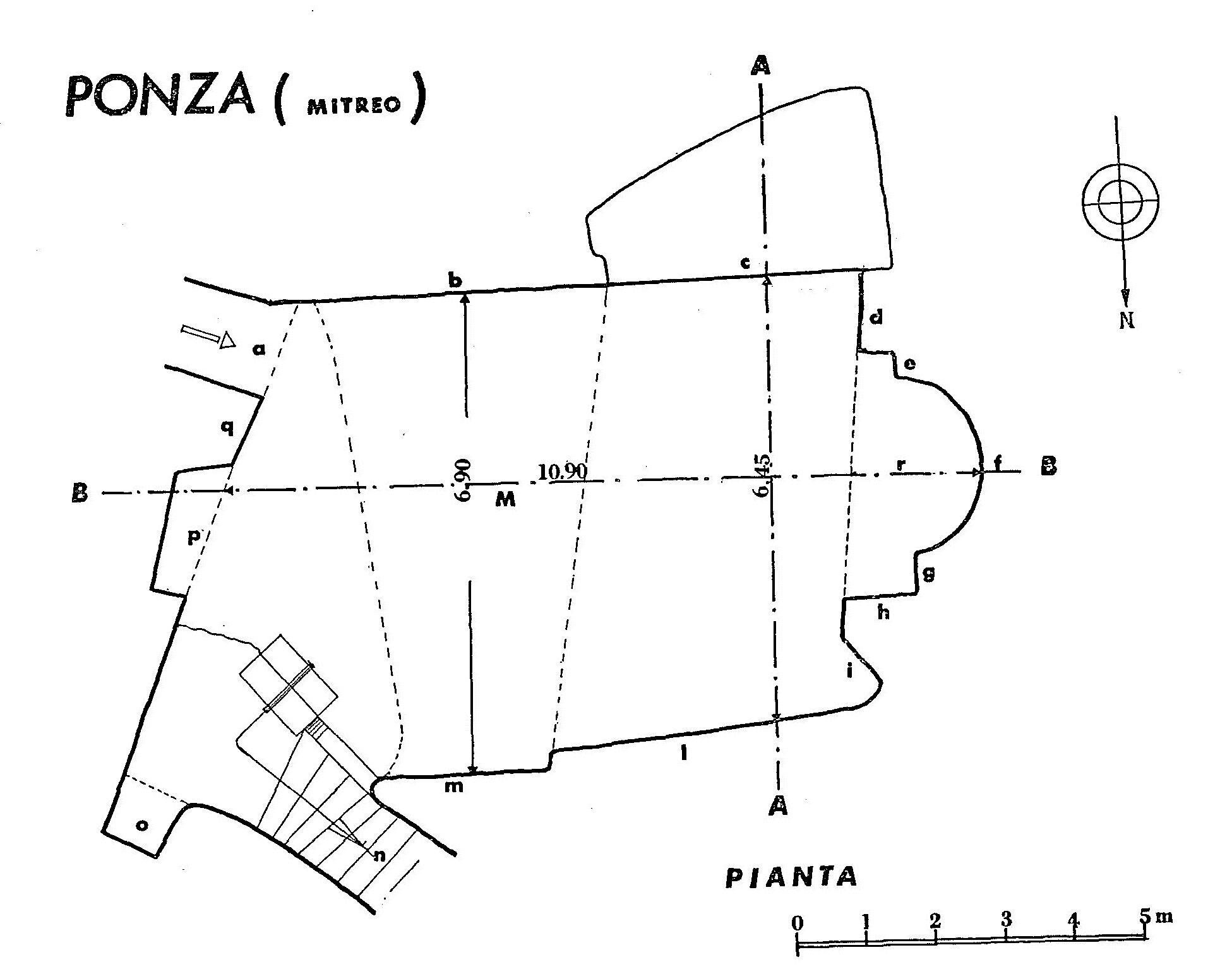 Plan of Ponza Mithraeum