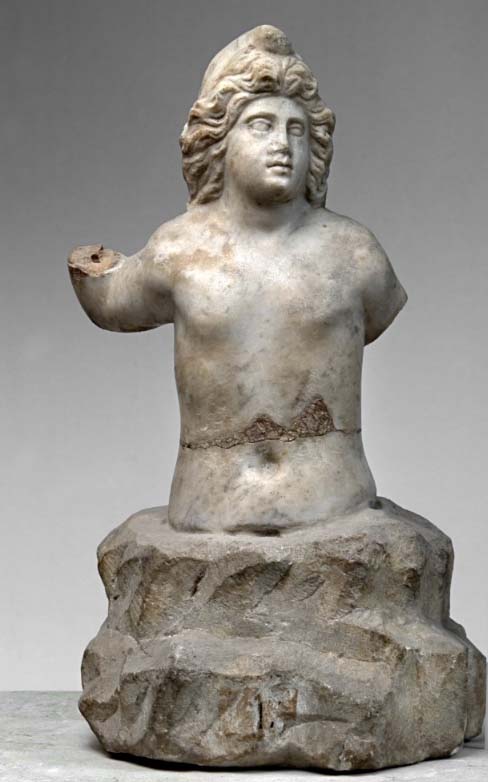 Lupa.at Mithras being born from the rock.