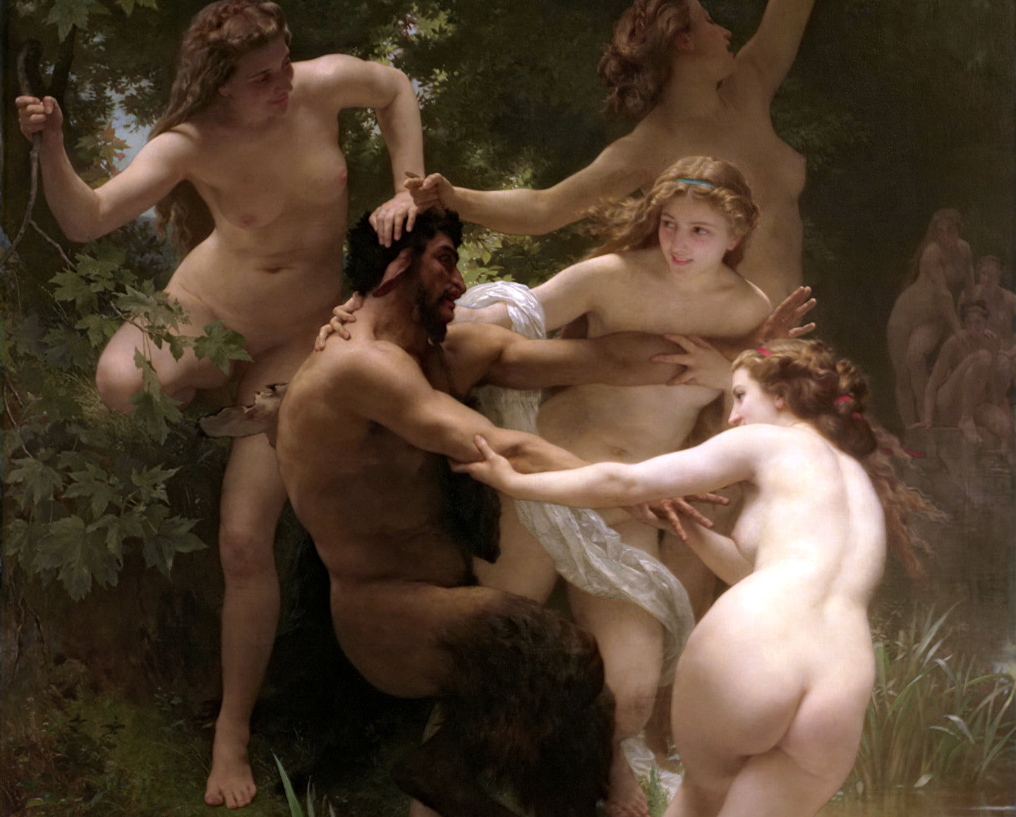 Nymphs and Satyr (detail) by William-Adolphe Bouguereau