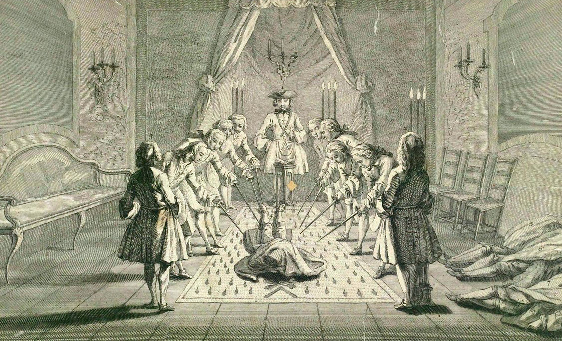 Assembly of Free Masons for the initiation of a Master